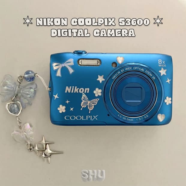 니콘 쿨픽스 S3600 빈티지 디카 블루