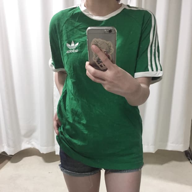 아디다스 그린 링거 트랙탑 반팔 티