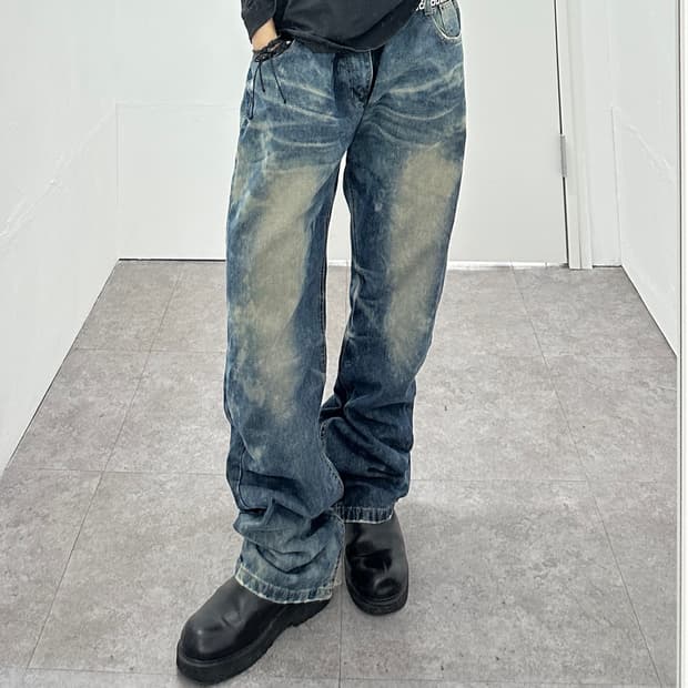 NONE vintage bleach washing denim