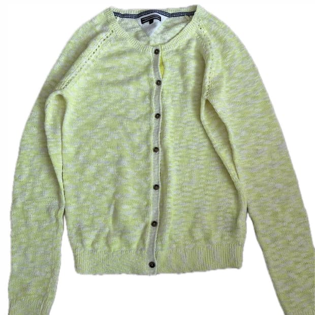 Tommy Hilfiger 형광 유넥 가디건