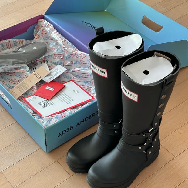 *풀박스* 헌터 x 앤더슨벨 오리지날 2.0 톨 부츠 블랙 W250