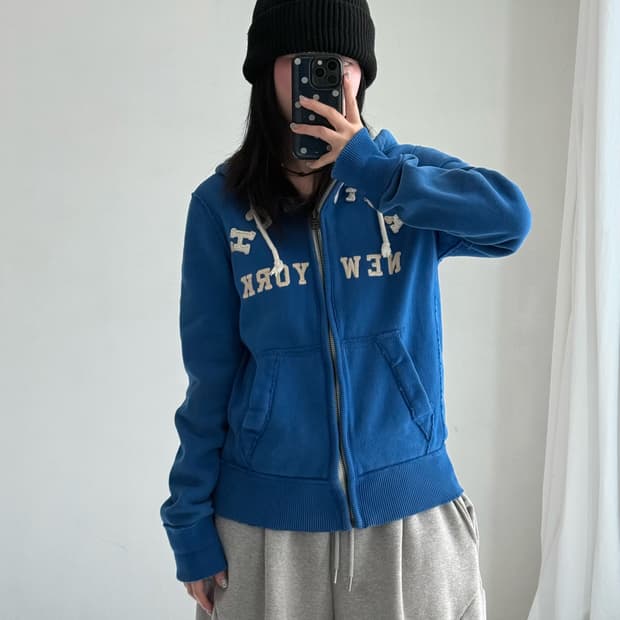 아베크롬비 블루 후드집업