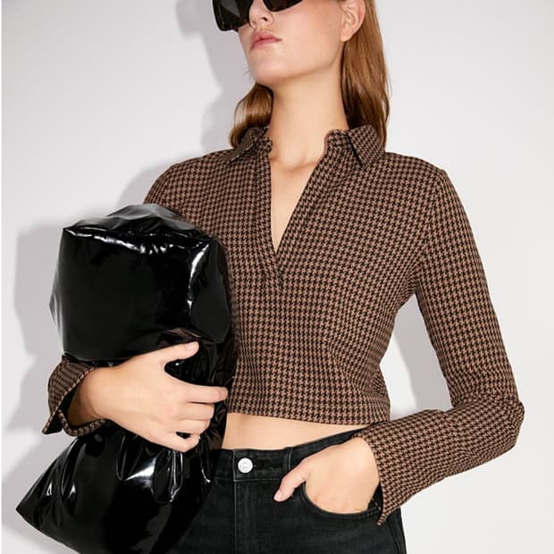 ZARA / 하운드투스 체크 크롭 카라티
