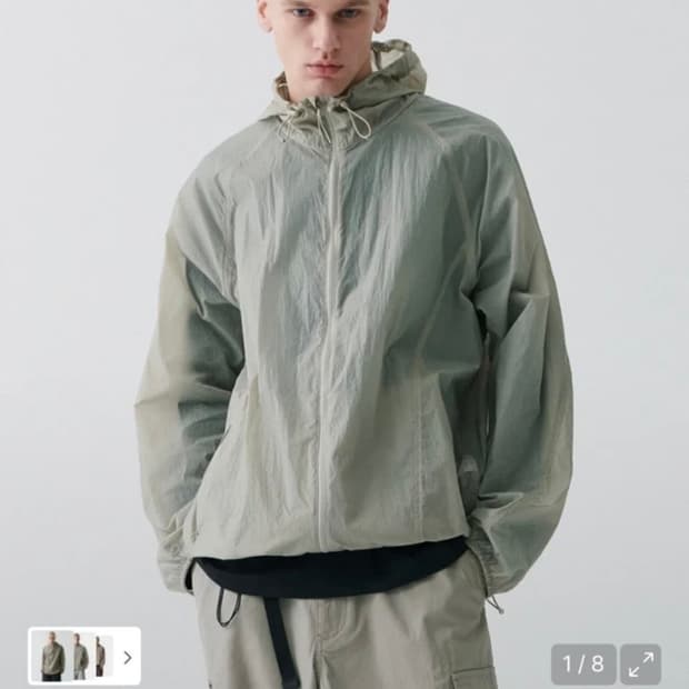 무신사스탠다드 시티레저 시어 원드브레이커 그레이쉬 베이지