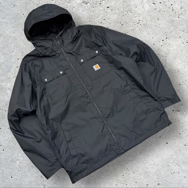 [L] 칼하트 락포드 블랙 후드 바람막이 자켓 C646