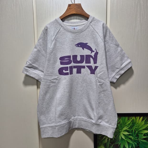 (세일)(새상품)썬시티 반팔 맨투맨 티셔츠 회색