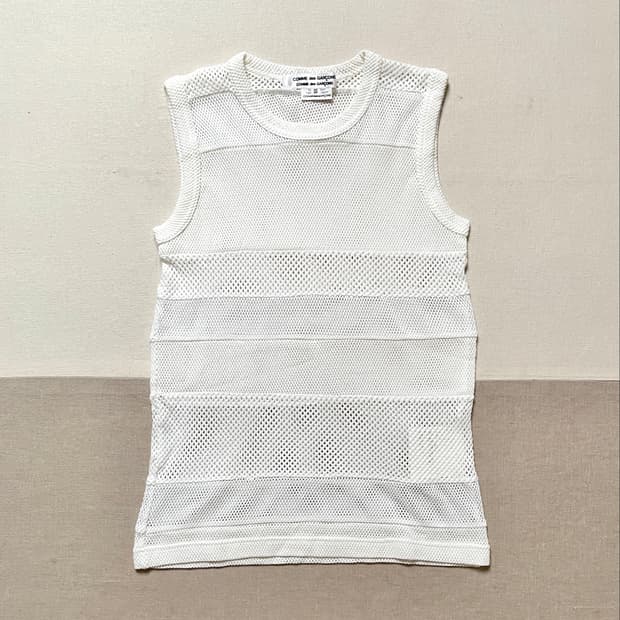 꼼데가르송 메쉬패널 슬리브리스 comme des garcons 탱크탑