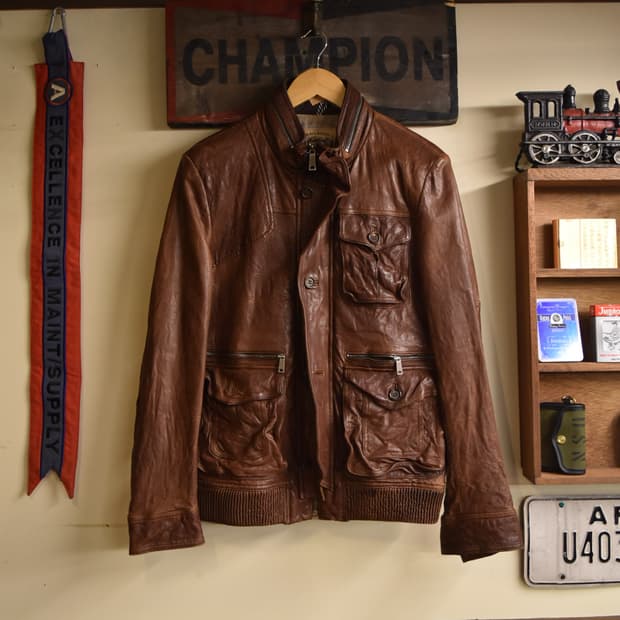 지오지아(ZIOZIA) 양가죽 자켓 브라운 100