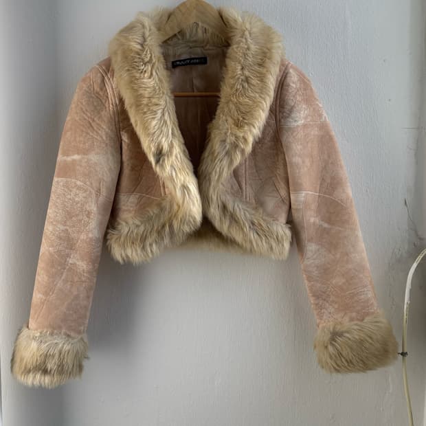 Crazy Angel Suede Fur Crop Jacket