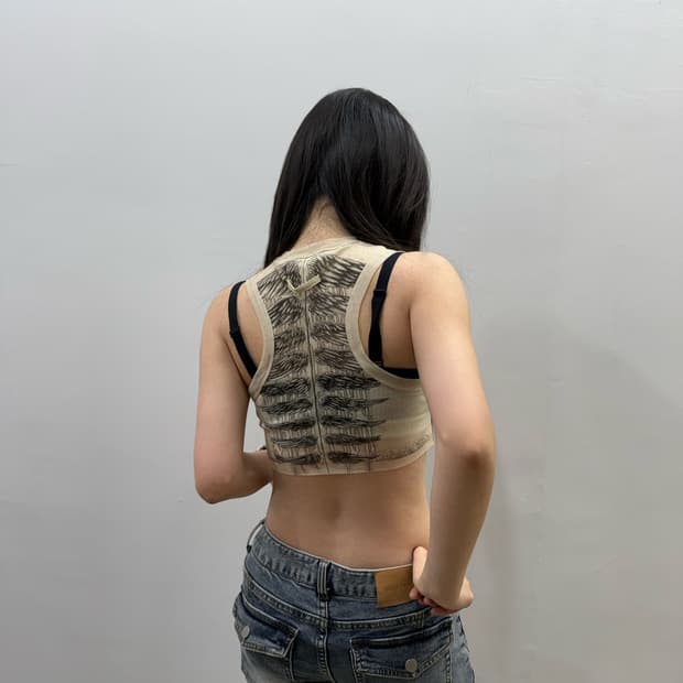 장 폴 고티에 25S/S 마리니에르 타투 크롭 슬리브리스