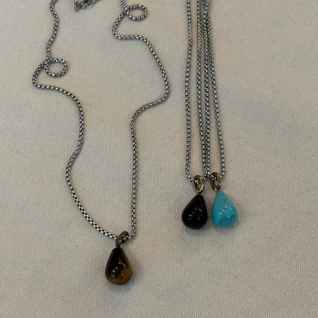 Turquoise Drop Surgical Necklace
