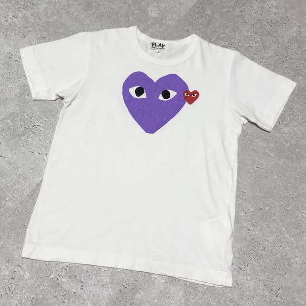 꼼데가르송 반팔 티셔츠 하트 퍼플 여성용