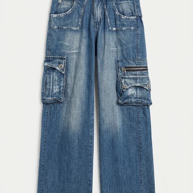 T2X Jeans 멀티포켓 카고 빈티지 데님 팬츠 32