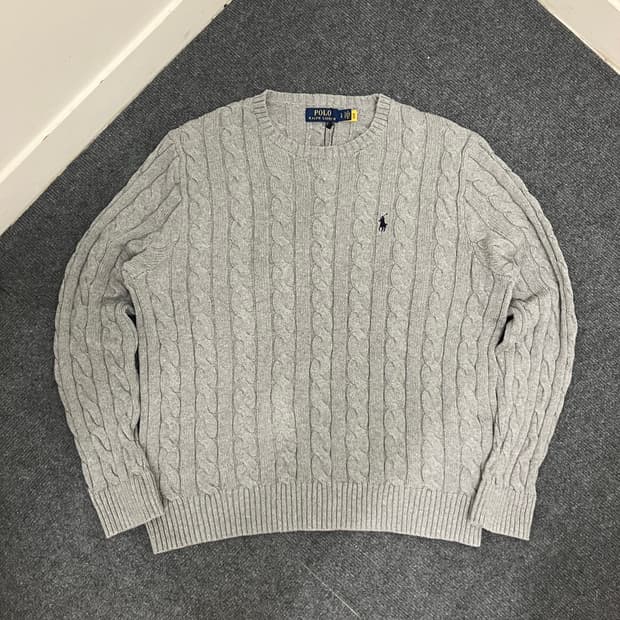 N83 폴로 꽈배기 니트 그레이