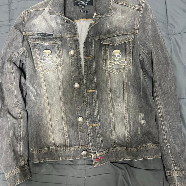 필립플레인 바이커 데님자켓