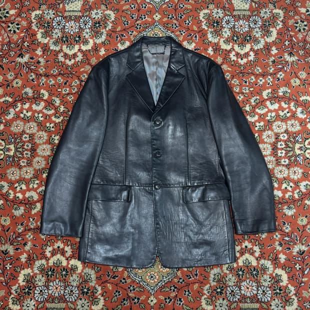 [착용샷] Sieg 리얼레더 가죽 블레이저 95