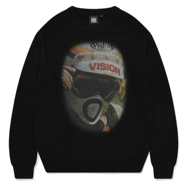 비전스트릿웨어 레이서 프린팅 니트 블랙 L