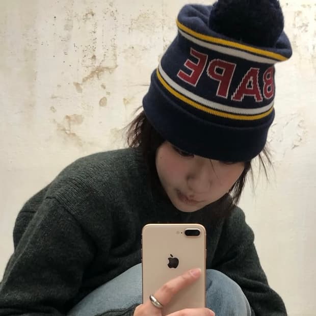 베이프 방울 비니 폼폼 비니