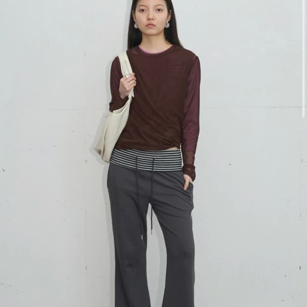 피키소사이어티 Striped Waistband Bootcut Sweatp