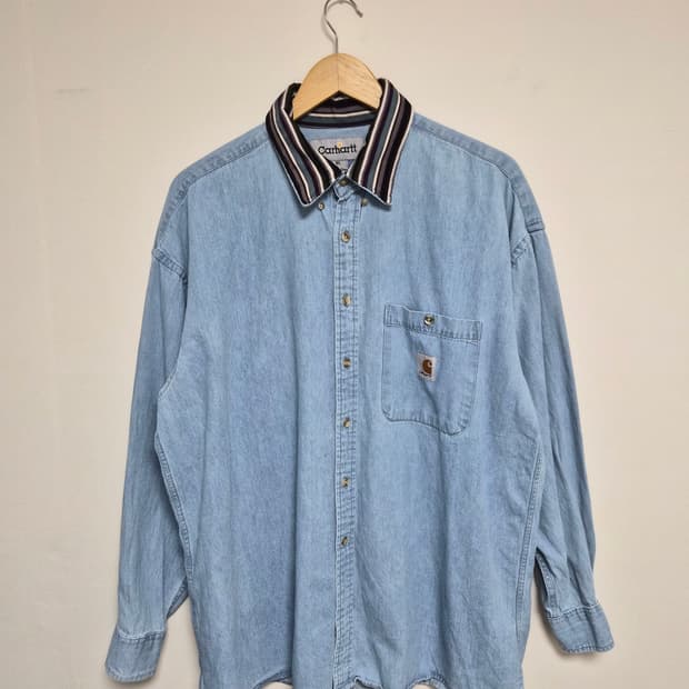 칼하트Carhartt 카라 배색 데님 셔츠 XL - S211