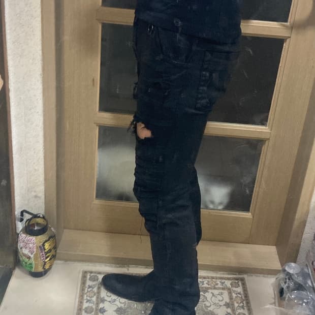 펑크 디스트로이드 스키니 팬츠