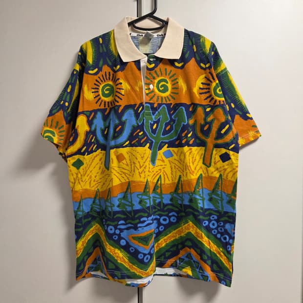 Club Med 빈티지 카라 반팔티셔츠 L(100)