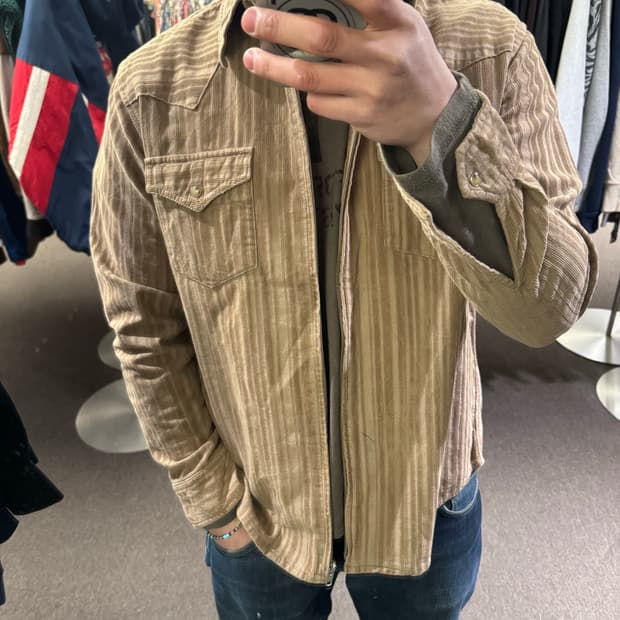 L)컨버스 빈티지 코듀로이 베이지 웨스턴셔츠 자켓