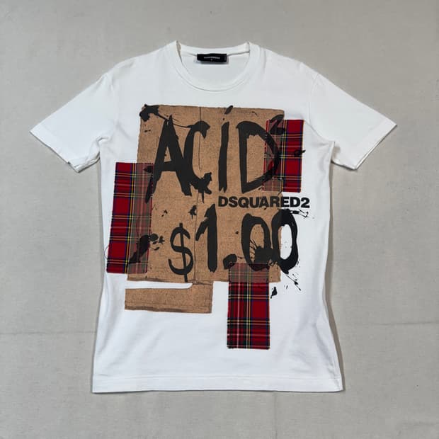 S) 디스퀘어드2 ACID 패치워크 그래픽 티셔츠