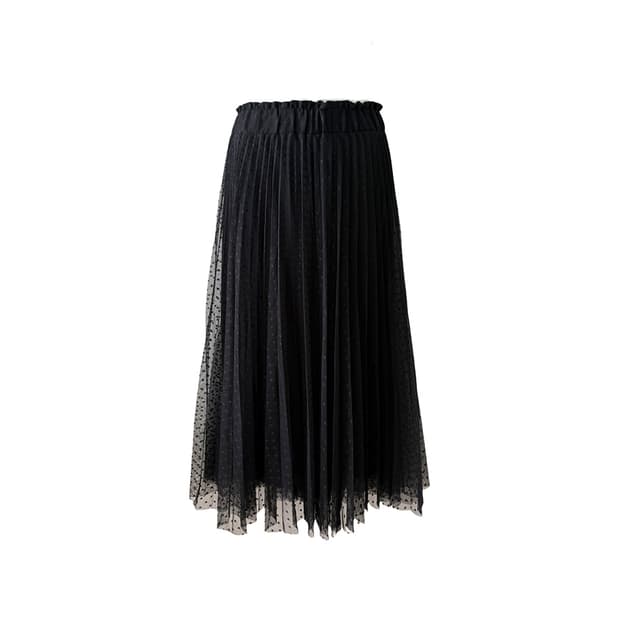 mesh dot long skirt