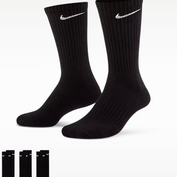 [M] 나이키 에브리데이 쿠션 크루 삭스 블랙 3개 세트