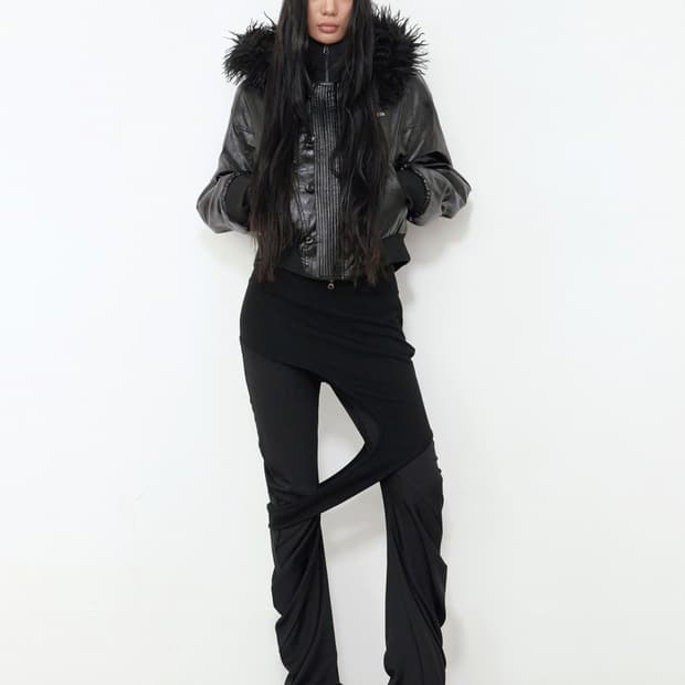 보헤미안서울 레더 퍼 후드 자켓 패딩