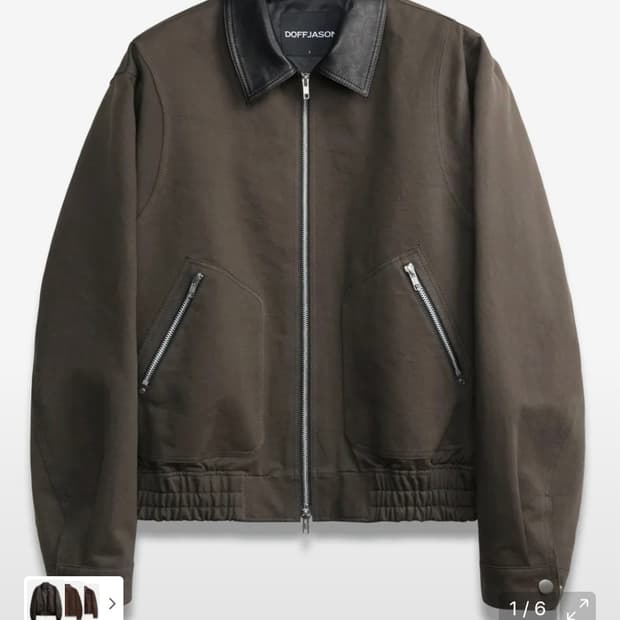 도프제이슨 루이 레더 카라 워크 자켓 KHAKI L사이즈