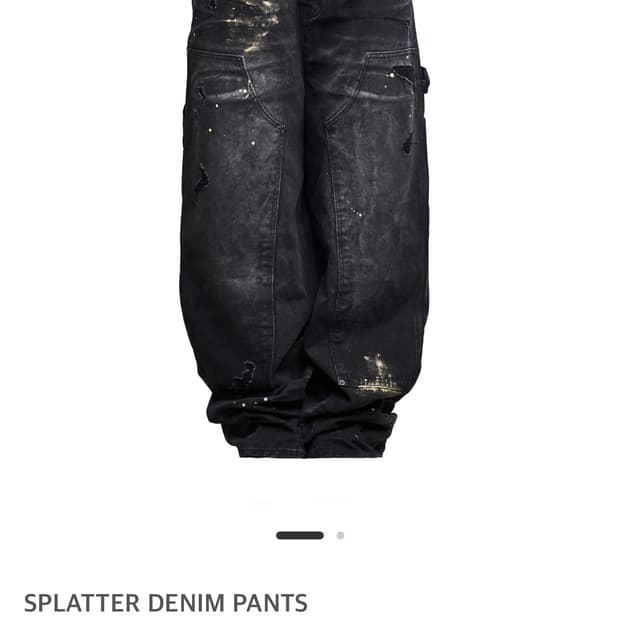 크랙로즈 SPLATTER DENIM PANTS