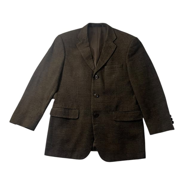 입생로랑 00s 브라운 트위드 블레이저 M