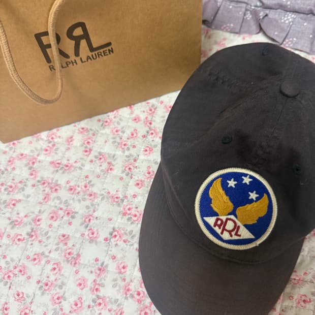 RRL 로고 블랙 캡