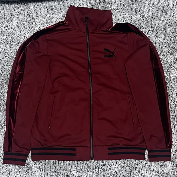 퓨마 버건디 벨벳 셋업