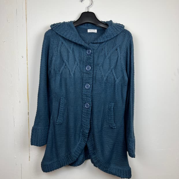 JPN Ladies' Fashion 후드 니트 가디건 LL