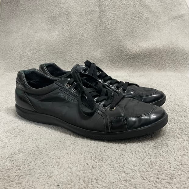 290) 프라다 스포츠 레더 나일론 로고 트레이너 스니커즈