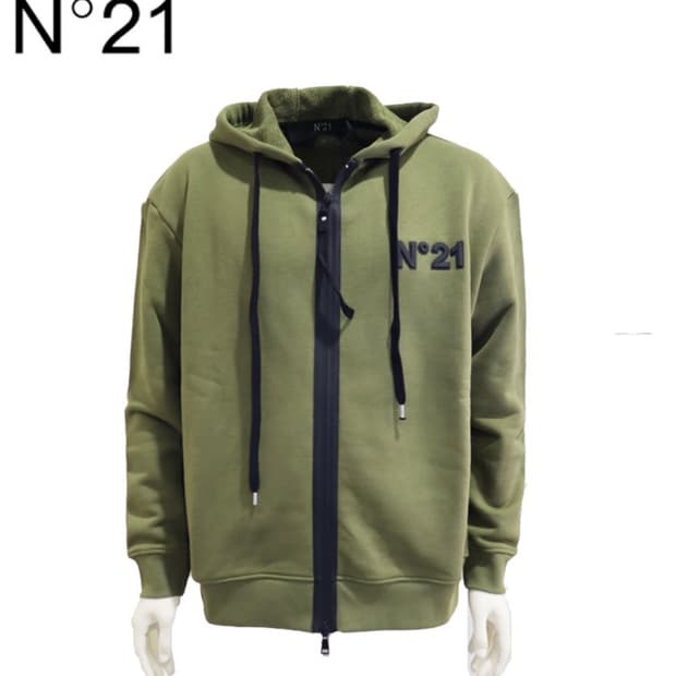 N°21 올리브 카키 후드 집업