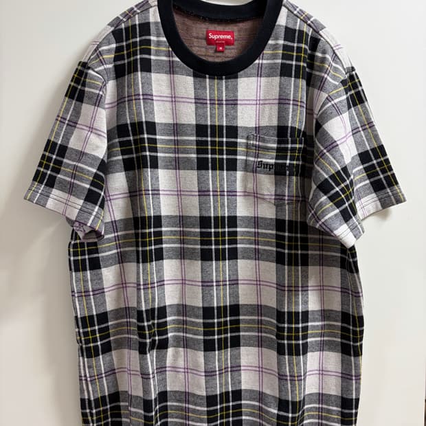 슈프림 타탄 플레이드 포켓티