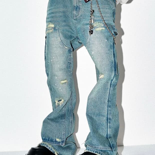 스키즘인듀싱 더블니 부츠컷 팬츠