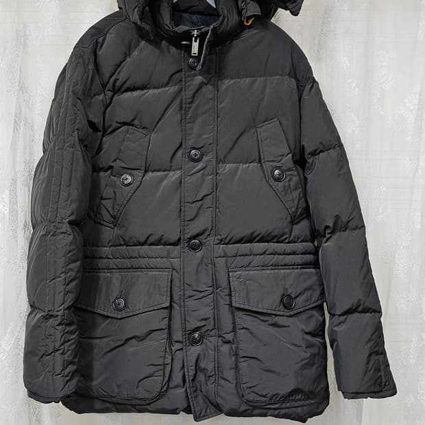 217.헤지스 카키 후드 패딩 