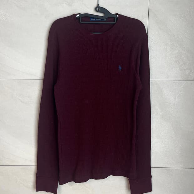 폴로 랄프로렌 버건디 와플 롱슬리브 니트 [L]