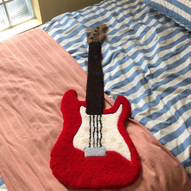 Oim) Rockstar_Red 기타 러그 L