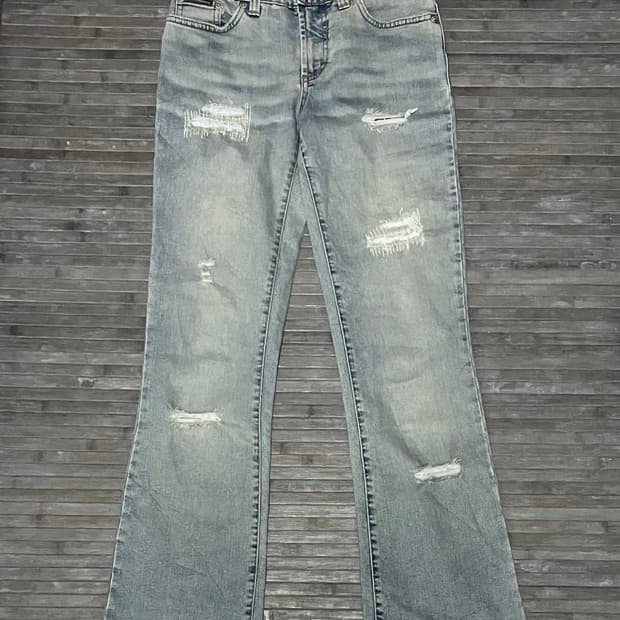 00’s destroyed bootcut denim