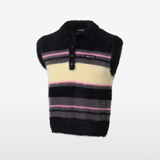 LECYTO Angora Knit Vest PK
