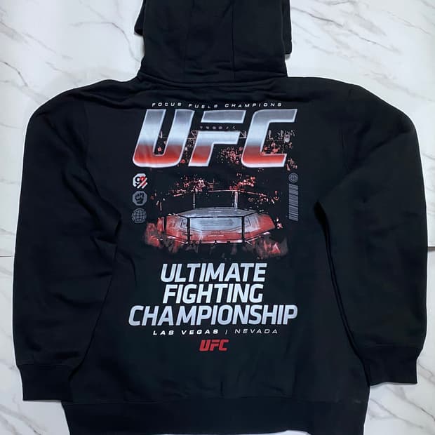 Ufc 공식 케이지 프린팅 후드티 블랙 xl