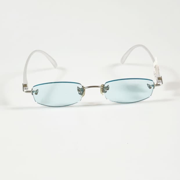 LUXE 무테 스퀘어 프레임 빈티지 틴트 안경