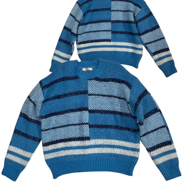 EGOIST 배색 스트라이프 니트 스웨터 F