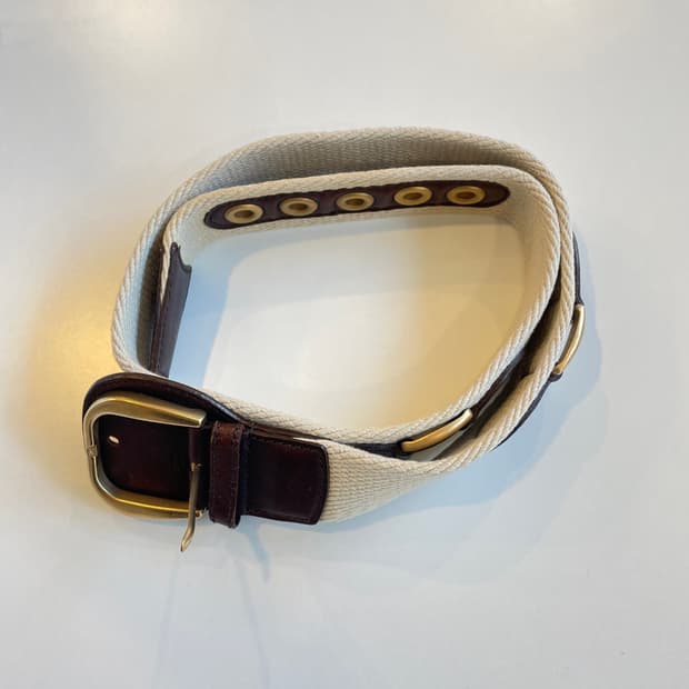 구찌 캔버스&가죽 벨트